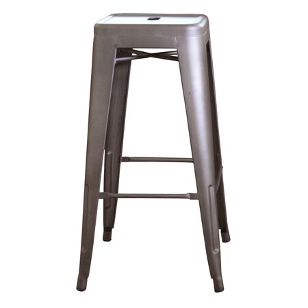 Amerihome Loft Gun Metal 30" Silver Metal Bar Stool BSMETAL